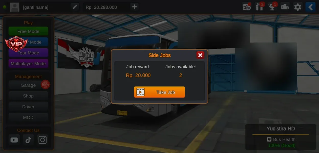 Bus Simulator Indonesia — side job tanpa nonton iklan