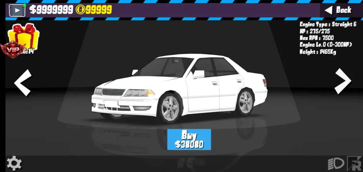 FR Legends — beli mobil 38080 dengan uang mod