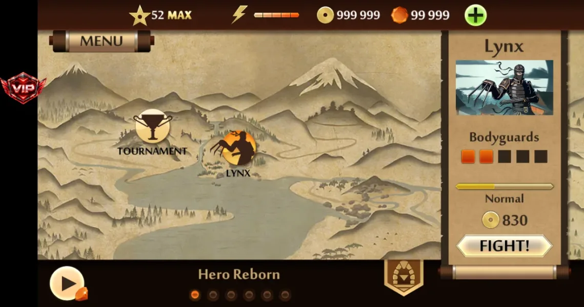 Shadow Fight 2 — koin 999999 permata 99999 level 52