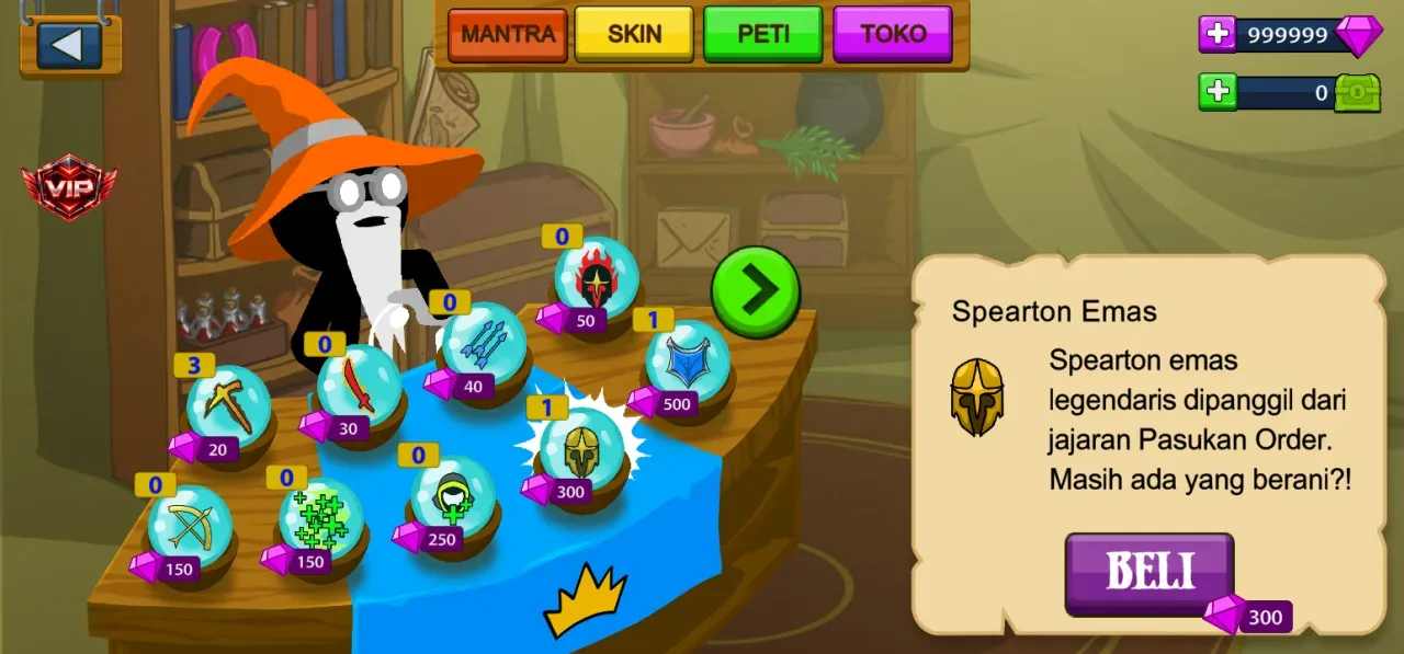 Stick War: Legacy — beli spearton emas pakai gems
