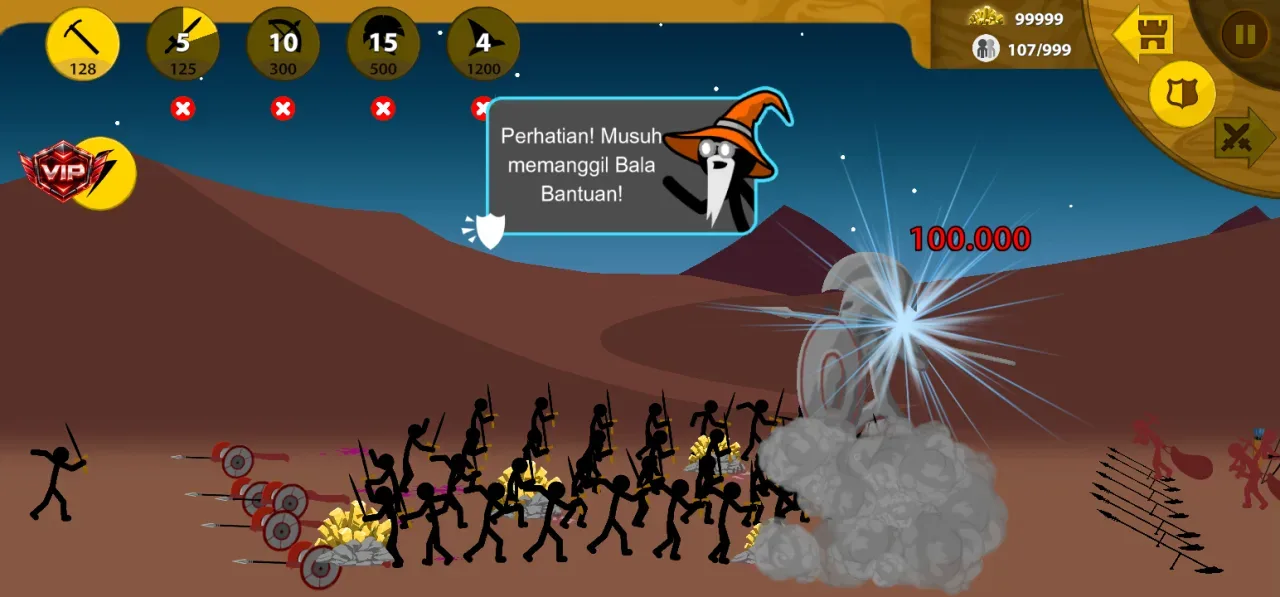 Stick War: Legacy — one hit kill patung musuh runtuh