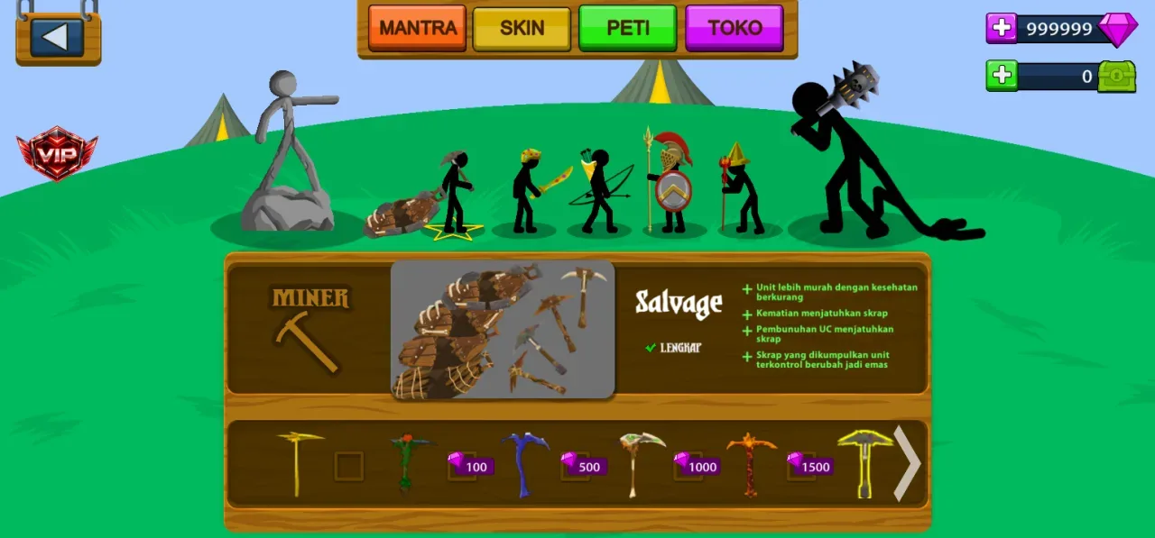 Stick War: Legacy — skin salvage miner terbeli