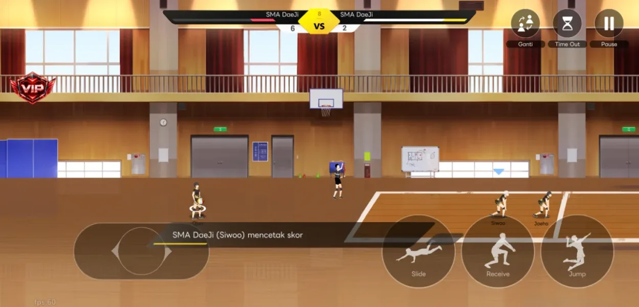 The Spike Cross - Volleyball — skor berbalik dengan mod