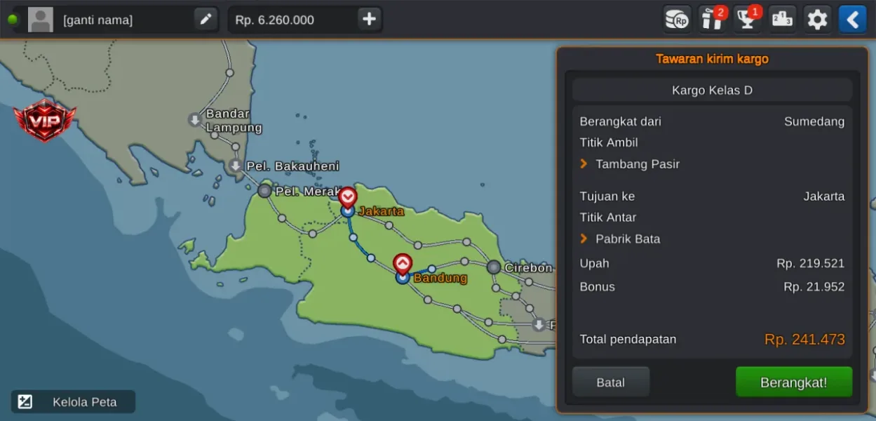 Truck Simulator Indonesia — kargo kelas d di peta jawa