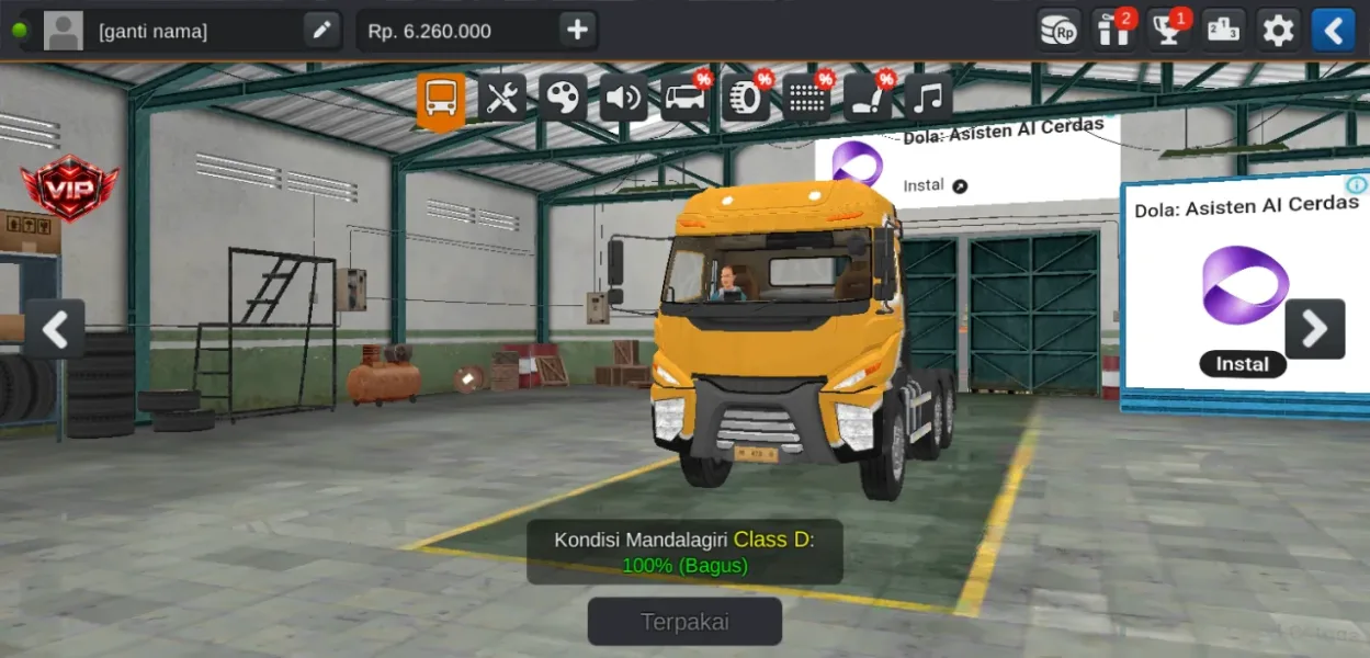 Truck Simulator Indonesia — mandalagiri kelas d di garasi