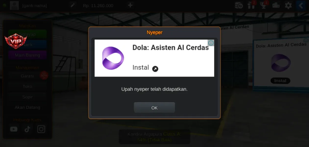 Truck Simulator Indonesia — side job tanpa iklan uang masuk